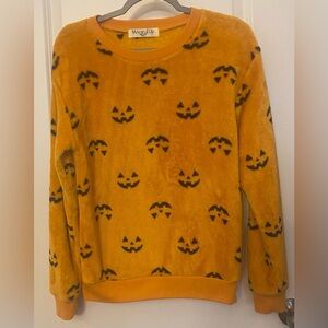 Wound Up Orange Pullover Size S/3-5 Orange W/Black Jack-o-lanterns Soft Plush